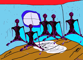 gum, guys, room, drawing, art, digital, colored, imagination, alien, aliens, suzanne, coleman, artofageniusmind, genius,mind, purple, red, blue, composite, composition, software, mutiplying