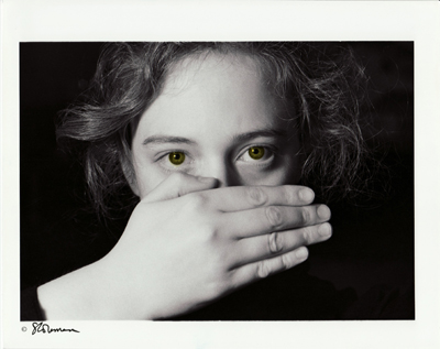 photo, black and white, art, print, woman, silence, politics, social, feminine, hand, eyes, exposure, skin, body, communication