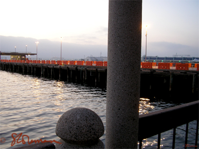 Harbor Pier harbor, pier, ocean, coast, san diego, california, usa, orange, containers, stone, cement, haze, mist, waves, lines, angles, suzanne, coleman, art, photo, artofageniusmind