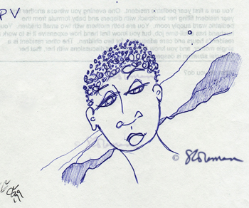 blue, woman, landscape, face, drawing, art, lake, afro, african, africa, moon, suzanne,coleman, artofageniusmind