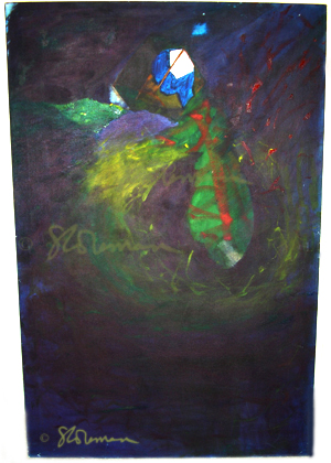 glow, worm, oil, painting, original, art, artist, paint, dark, commentary, life, figure, human, humans, humanity, earth, globe, suzanne, coleman, windown, world, dna, internal, reveal, revelations, bits, energy, physics