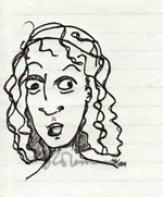 Indian, India, girl, american, face, drawing, draw, art, people, person, sketch, black, ink, hair, eyes, suzanne,coleman, artofageniusmind